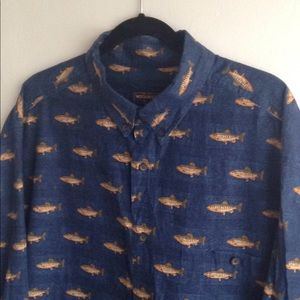 Woolrich Men's Shirt w/ fish pattern 2XL Workwear